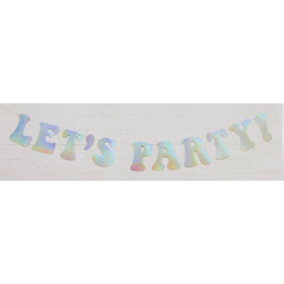 6ft. Iridescent Let's Party Banner by Celebrate It™