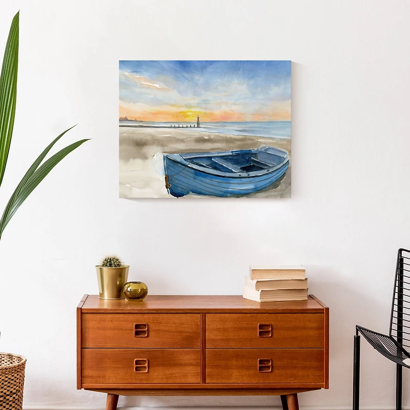 Beach Boat 20" x 16" Canvas Wall Art