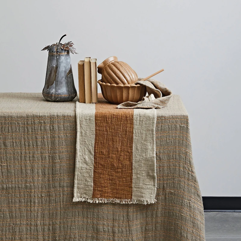 Hello Honey® 72" Natural & Brown Stripe Table Runner