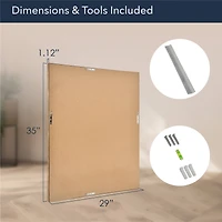 Head West Antique Gold Rectangular Framed Wall Vanity Mirror - 35" x 29"