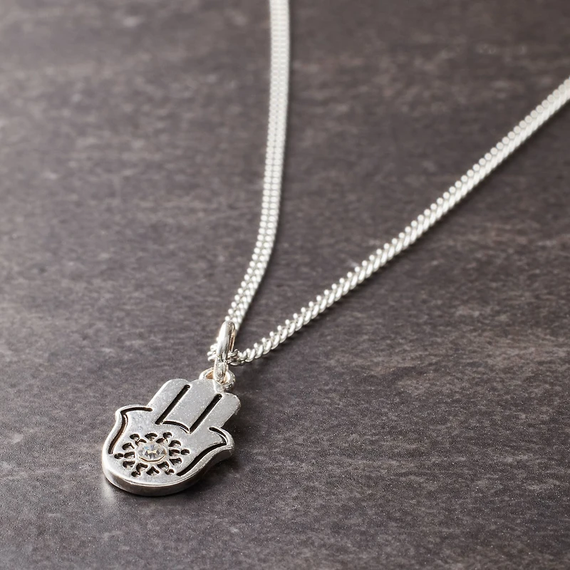 12 Pack: Charmalong™ Silver Plated Hamsa Charm by Bead Landing™