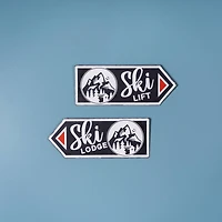 Black Ski Lift & Ski Lodge Décor Set