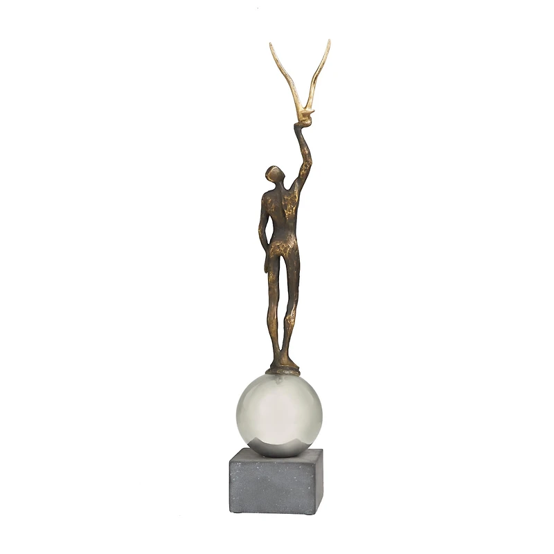 2ft. Silver People Sculpture with Stainless Steel Accents