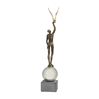 2ft. Silver People Sculpture with Stainless Steel Accents