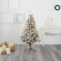 5ft. Pre-Lit White River Mountain Pine Artificial Christmas Tree, Clear LED Lights