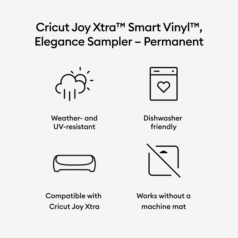 Cricut Joy Xtra™ Permanent Smart Vinyl™ Elegance Sampler