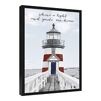 Shine a Light and Guide Me Home Nautical Black Framed Canvas