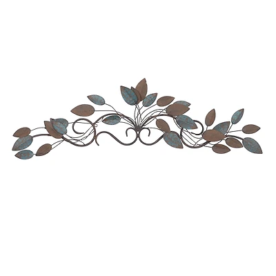 35" Blue Metal Traditional Floral Wall Décor