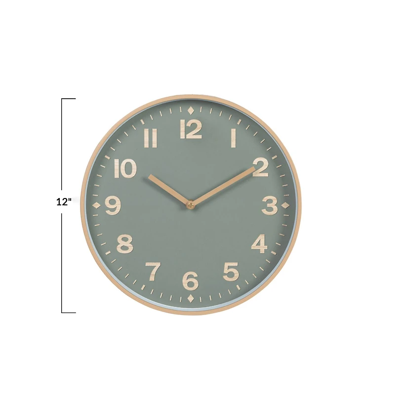 Hello Honey® Green & Tan Round Plastic Wall Clock