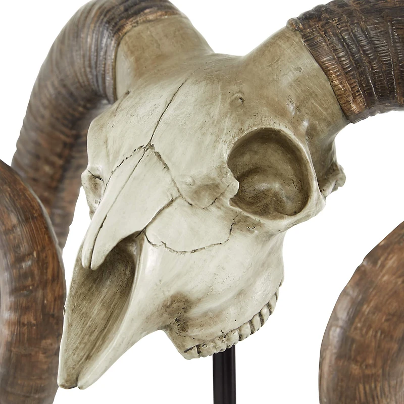 17" Brown Skull Traditional Sculpture