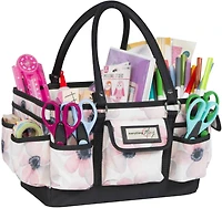 Everything Mary White & Floral Deluxe Store & Tote Craft Organizer