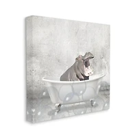 Stupell Industries Baby Hippo Bath Time Cute Animal Canvas Wall Art