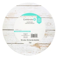 12 Packs: 3 ct. (36 total) 10" White Wood Grain Cake Boards by Celebrate It®