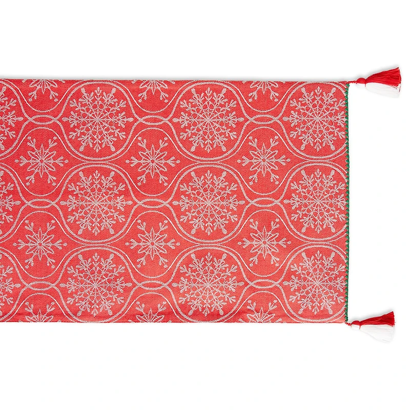 DII® 108'' Joyful Snowflakes Jacquard Reversible Table Runner