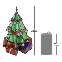 Design Toscano 11" Christmas Tree Stained Glass Lamp