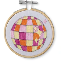 3.5" Disco Ball Stamped Design Embroidery Kit with Hoop by Loops & Threads®