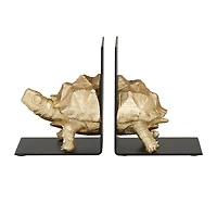 CosmoLiving by Cosmopolitan Brass Polystone Coastal Bookends, 6" x 5" x 4"
