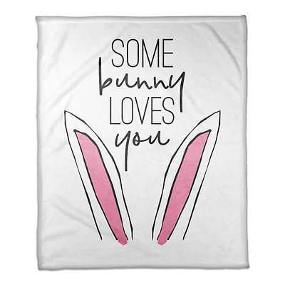 Some Bunny Loves You Bunny Ears Throw Blanket