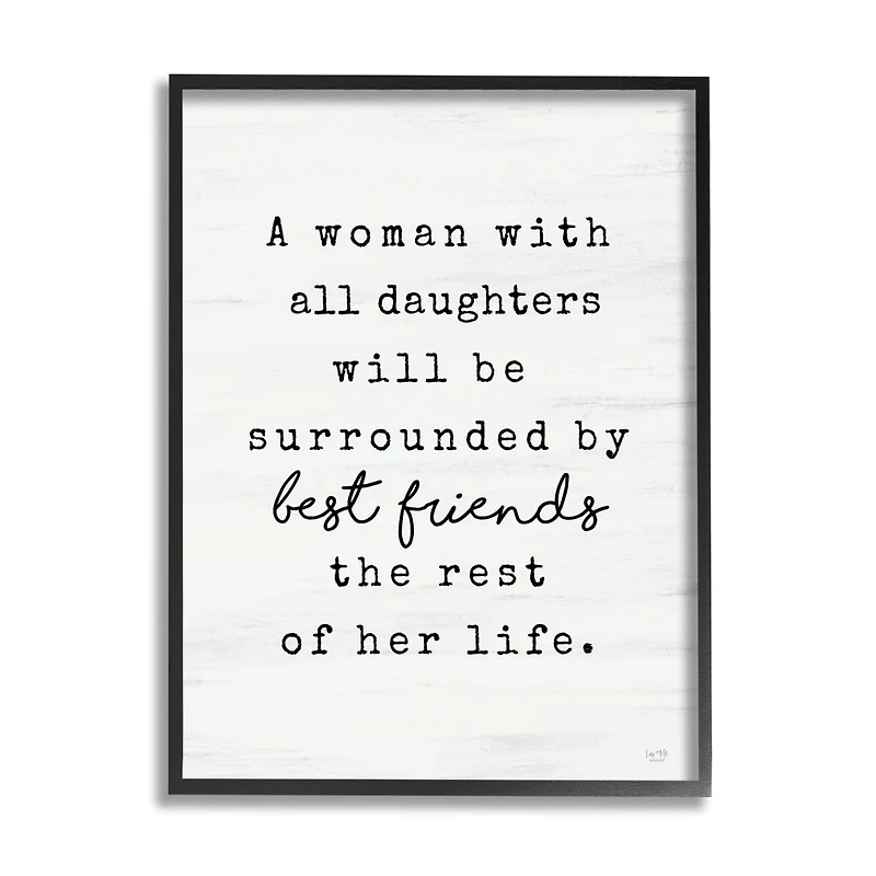Stupell Industries Woman With All Daughters Loving Family Quote Framed Giclee Art