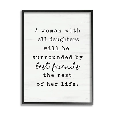 Stupell Industries Woman With All Daughters Loving Family Quote Framed Giclee Art