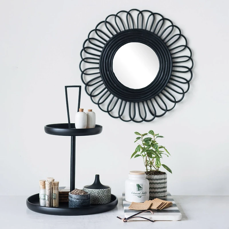 Hello Honey® Black & White Striped Marble Board with Leather Tie