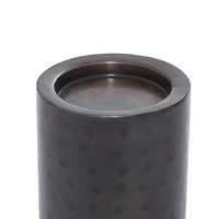 Brown Metal Industrial Candle Holder Set