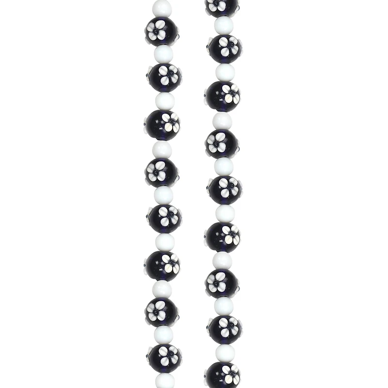 Blue & White Lamp Work Glass Round Beads by Bead Landing®