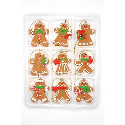 Wizardi Small Christmas Gingerbread Ornaments, 9ct.