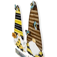 24" Bee Gnomes Wooden Garden Stake Set