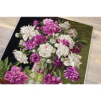 Luca-s Red And White Peonies Counted Cross Stitch Kit