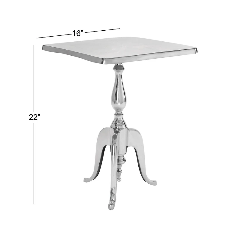 16" Silver Traditional Accent Table