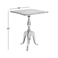 16" Silver Traditional Accent Table