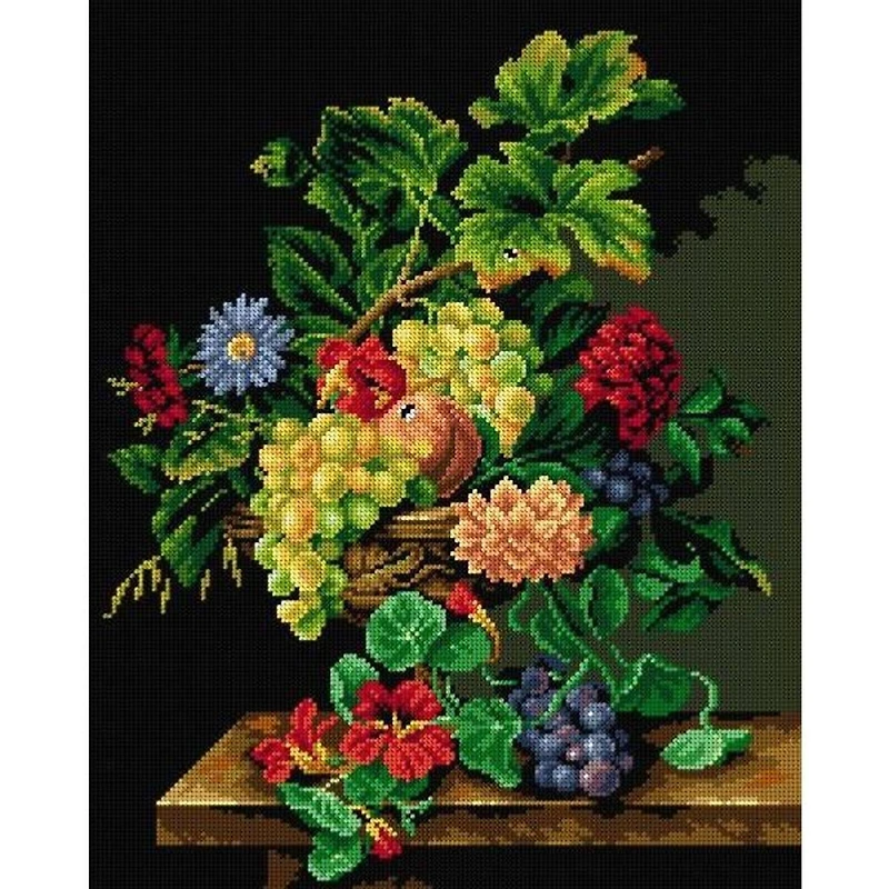 Orchidea Jean-Claude Rubellin Still Life with Flowers Gobelin Canvas For Halfstitch Without Yarn