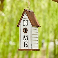 Glitzhome® 14.75" Distressed Wood HOME Birdhouse