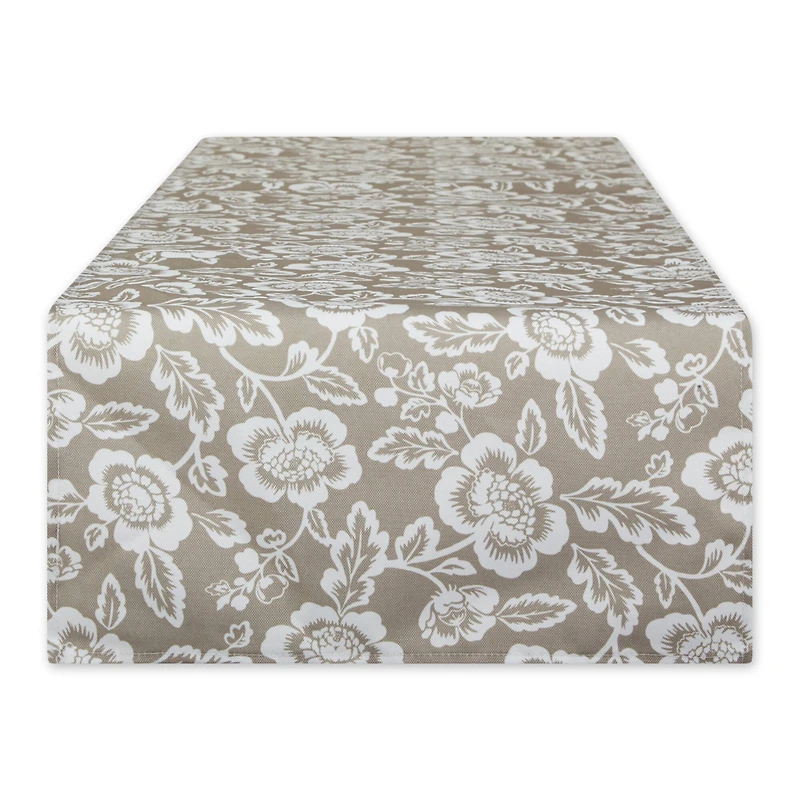 Stone  Floral Print Outdoor Table Runner, 14" x 72"