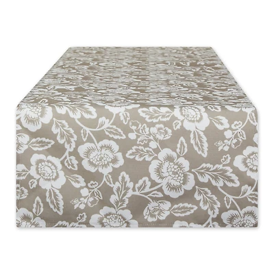 Stone Floral Print Outdoor Table Runner, 14" x 72"