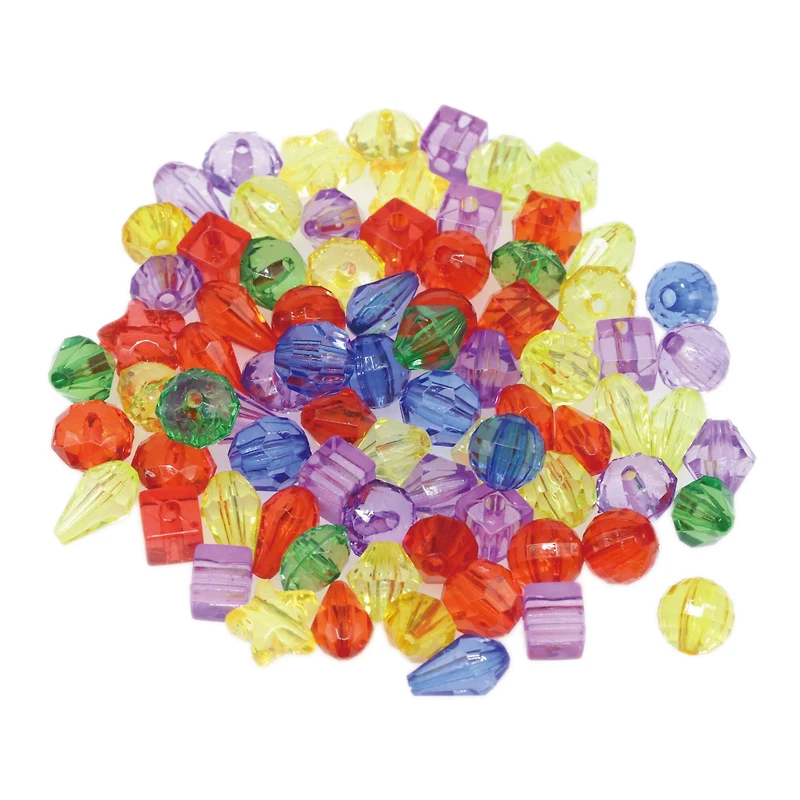 Rainbow Mixed Shape Faceted Beads by Creatology™