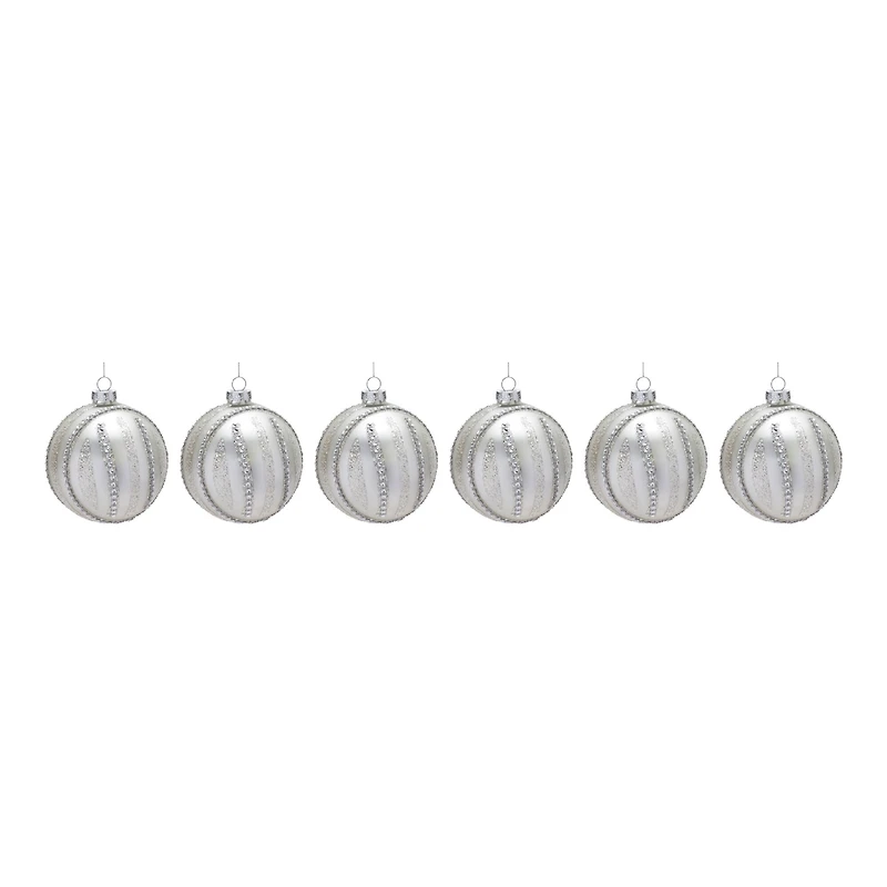 6ct. 4" Jeweled Glass Ball Ornaments