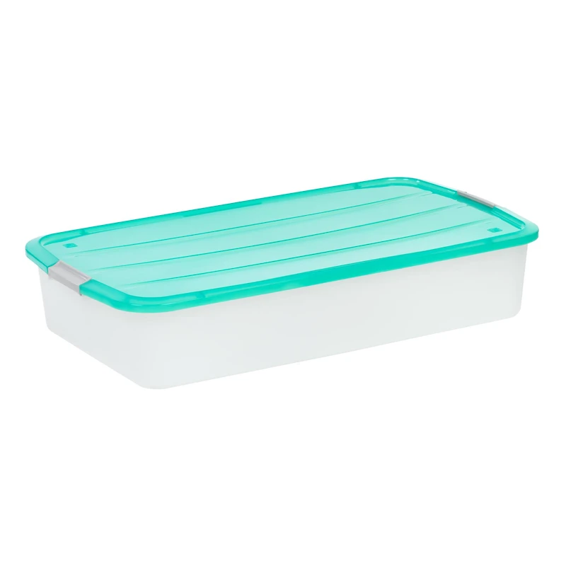 IRIS® 50qt. Mint Green & Clear Underbed Storage Box with Latching Lid