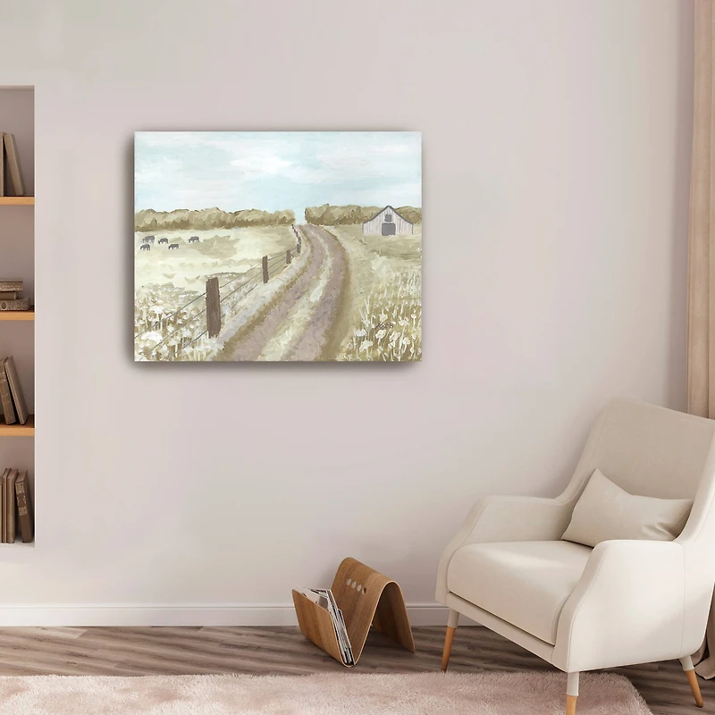 Barn Road Fence Canvas Giclee