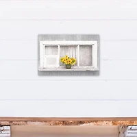 Sunflower Window 12" x 18" Canvas Wall Art
