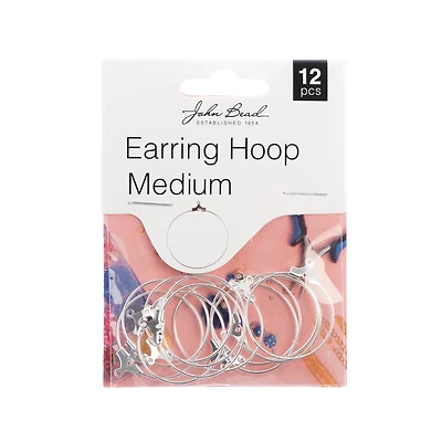 John Bead 25mm Earring Hoops, 12ct.