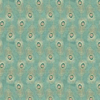 Springs Creative Mint Peacock Feathers Cotton Fabric