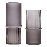 Gray Two-Toned Glass Vase Set