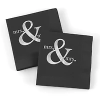 Hortense B. Hewitt Co. Ampersand Mrs. & Mrs. Napkin, Black