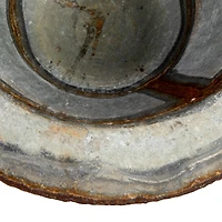 Hello Honey® 16" Zinc Round Metal Footed Planter with Distressed Finish