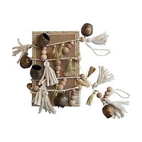 Hello Honey® 6ft. Natural & Antique Brass Handmade Bells, Beads & Tassels Garland