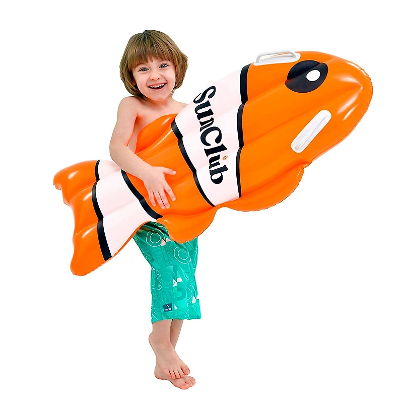SunClub 3.25ft. Orange & White Inflatable Clown Fish Swimming Kickboard