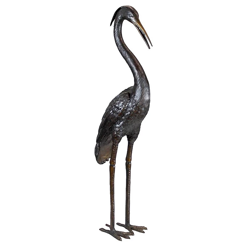 Design Toscano 39" Heron Head High Cast Bronze Garden Statue