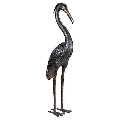 Design Toscano 39" Heron Head High Cast Bronze Garden Statue